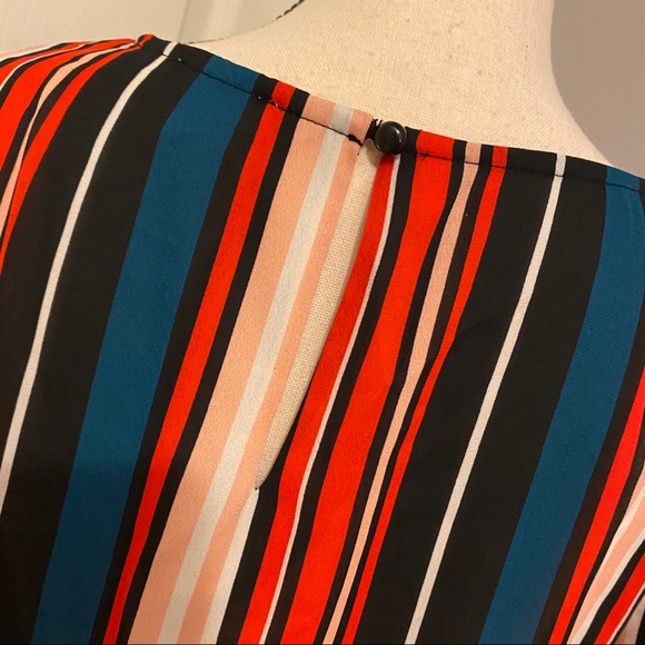 “C” Vibrant Striped Flare Cuff Long Sleeved Blouse - Picture 8 of 9